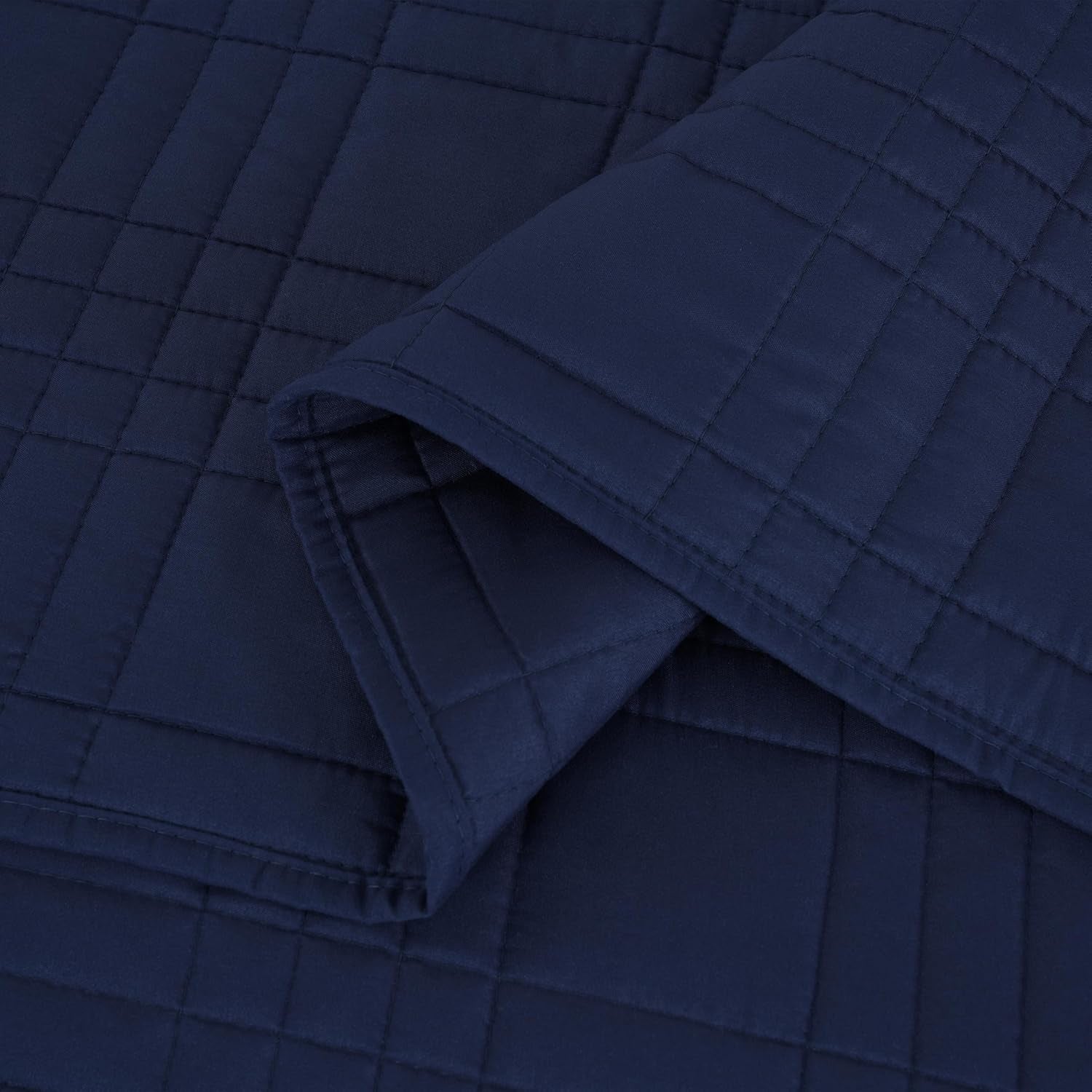 Kingston 3-Piece Oversized Bedspread Coverlet Set (Queen, Navy)