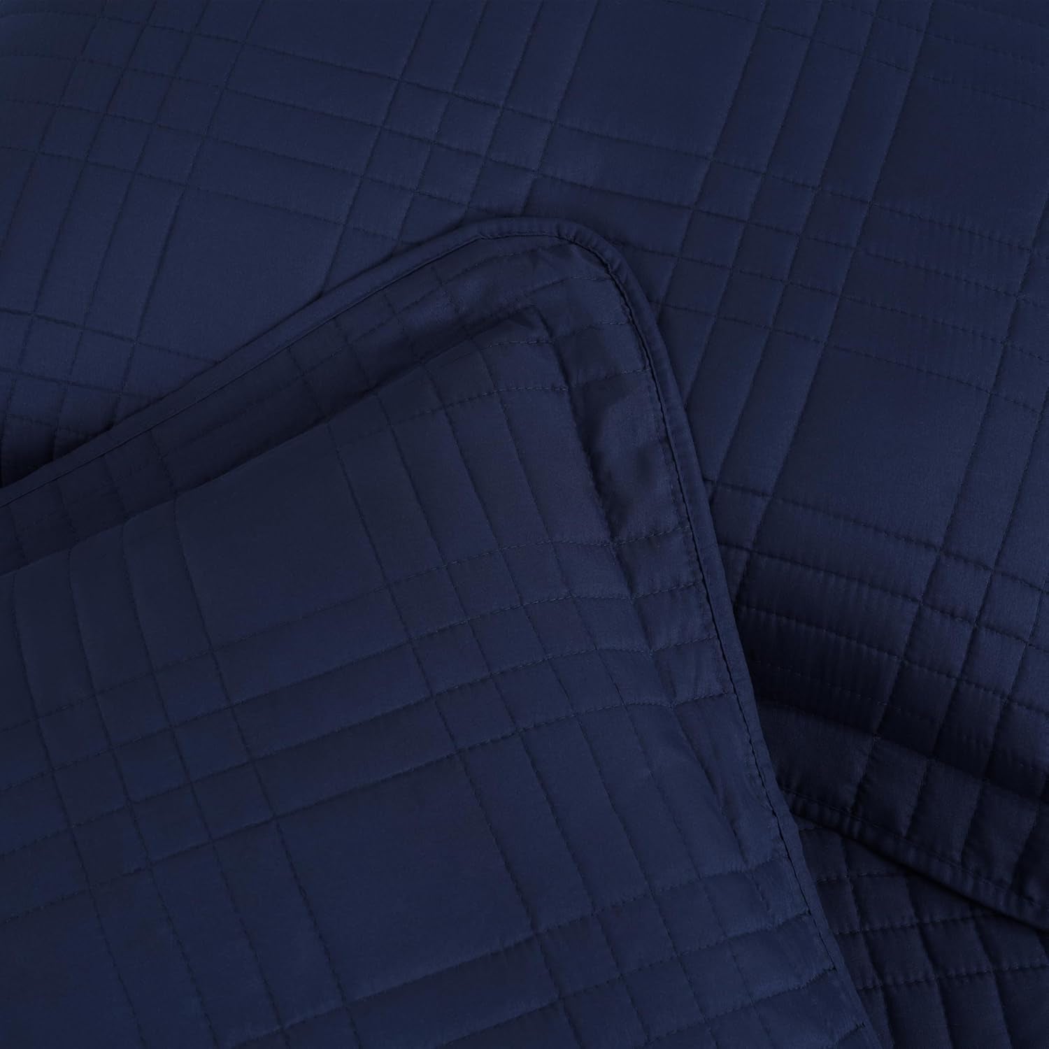 Kingston 3-Piece Oversized Bedspread Coverlet Set (Queen, Navy)